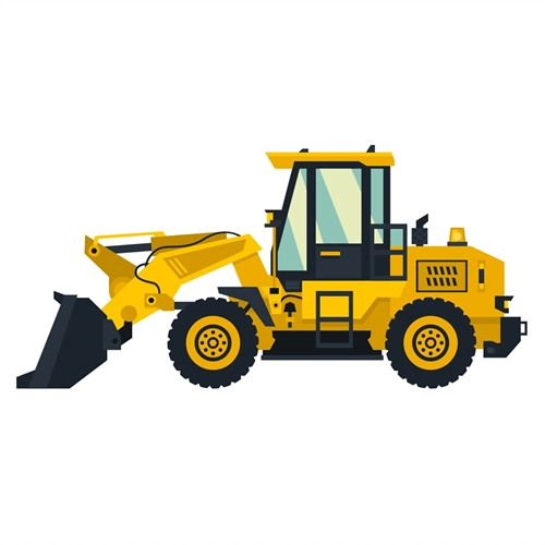 Construction Theme Backhoe Loader Transparent Sticker